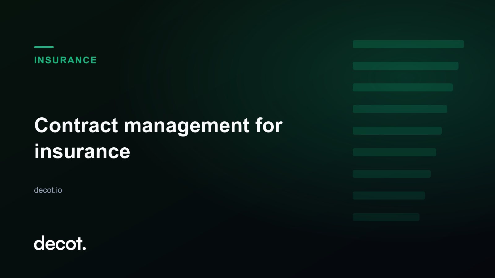Contract management for insurance: policies, claims, and audit-ready records